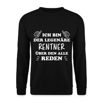 Rentner Lustiger Spruch Rente Ruhestand Geschenk - Unisex Pullover - Schwarz - Vorne - Alina (178cm) & Michal (187cm)