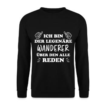 Wanderer Outdoor Lustiger Spruch Wandern Geschenk - Unisex Pullover - Schwarz - Vorne - Alina (178cm) & Michal (187cm)