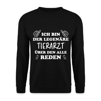 Tierarzt Lustige Spruch Beruf Tierarzt Geschenk - Unisex Pullover - Schwarz - Vorne - Alina (178cm) & Michal (187cm)
