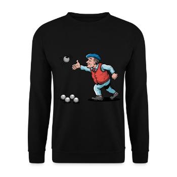 Franzose spielt Petanque für einen Petanque - Unisex Pullover - Schwarz - Vorne - Alina (178cm) & Michal (187cm)