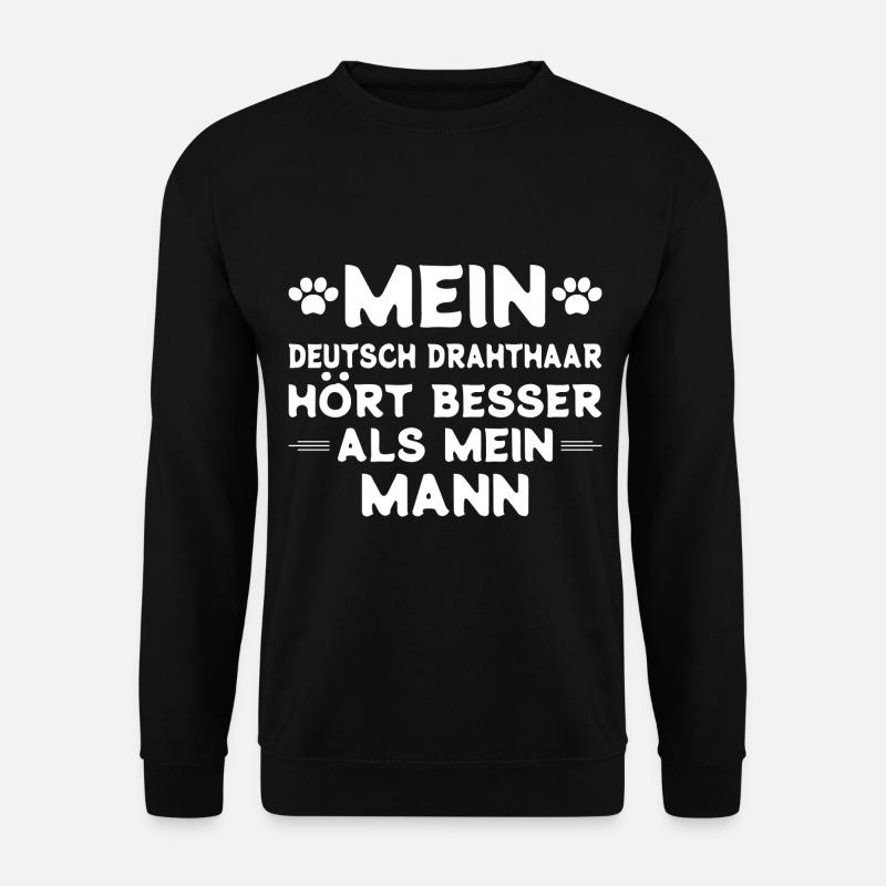 Deutsch Drahthaar Ehemann - Unisex Pullover - Schwarz