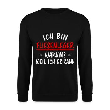 Fliesenleger Lustig Spruch Job Bodenleger Geschenk - Unisex Pullover - Schwarz - Vorne - Alina (178cm) & Michal (187cm)