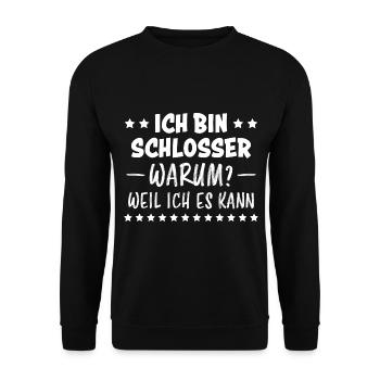 Schlosser Beruf Lustiger Spruch Schlosser Geschenk - Unisex Pullover - Schwarz - Vorne - Alina (178cm) & Michal (187cm)