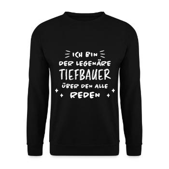 Tiefbauer Beruf Lustiger Spruch Tiefbauer Geschenk - Unisex Pullover - Schwarz - Vorne - Alina (178cm) & Michal (187cm)