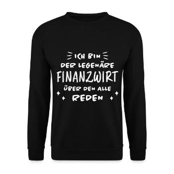 Finanzwirt Lustiger Spruch Job Finanzwirt Geschenk - Unisex Pullover - Schwarz - Vorne - Alina (178cm) & Michal (187cm)