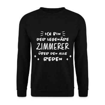 Zimmerer Lustiger Spruch Fun Zimmermann Geschenk - Unisex Pullover - Schwarz - Vorne - Alina (178cm) & Michal (187cm)