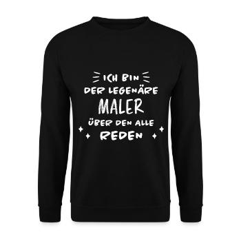 Maler Witz Spruch Meister Lackierer Maler Geschenk - Unisex Pullover - Schwarz - Vorne - Alina (178cm) & Michal (187cm)