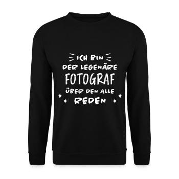 Fotograf Lustiger Spruch Beruf Fotografen Geschenk - Unisex Pullover - Schwarz - Vorne - Alina (178cm) & Michal (187cm)