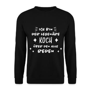 Koch Lustig Spruch Beruf Gastronomie Koch Geschenk - Unisex Pullover - Schwarz - Vorne - Alina (178cm) & Michal (187cm)