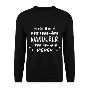 Wanderer Outdoor Lustiger Spruch Wandern Geschenk - Unisex Pullover - Schwarz - Vorne - Alina (178cm) & Michal (187cm)
