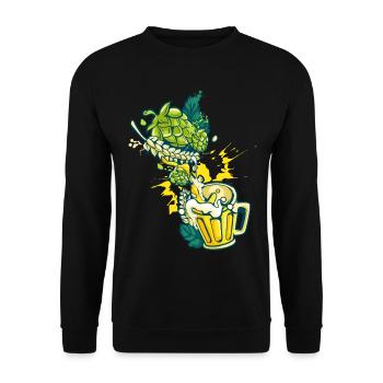 Hops Malt Craft bière Tasse alcool Hobby brasseur - Sweat-shirt Unisexe - noir - Devant - Alina (178cm) & Michal (187cm)