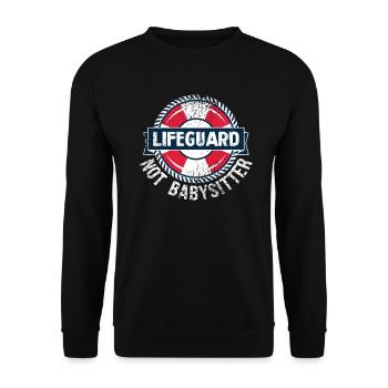 Rettungsschwimmer Bademeister Lifeguard Geschenk - Unisex Pullover - Schwarz - Vorne - Alina (178cm) & Michal (187cm)