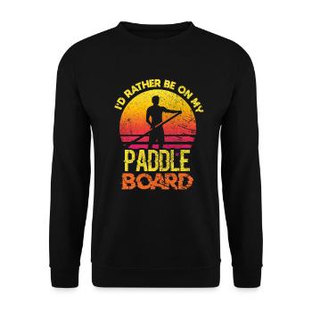 SUP Stand Up Paddle Wassersport Surf Geschenk - Unisex Pullover - Schwarz - Vorne - Alina (178cm) & Michal (187cm)