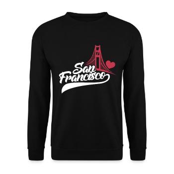 San Francisco - Unisex Sweatshirt - black - Front - Alina (178cm) & Michal (187cm)