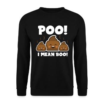 Halloween Poo Emoji Geschenk - Unisex Pullover - Schwarz - Vorne - Alina (178cm) & Michal (187cm)