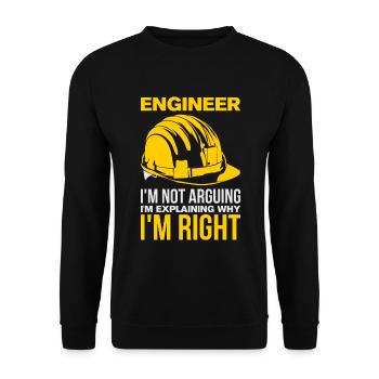 Lustiger Ingenieur Spruch - Unisex Pullover - Schwarz - Vorne - Alina (178cm) & Michal (187cm)