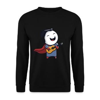 Superhero avec guitare - Sweat-shirt Unisexe - noir - Devant - Alina (178cm) & Michal (187cm)