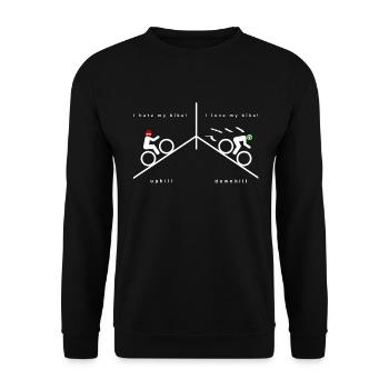 Vélo sur la montagne Hassliebe vélo - Sweat-shirt Unisexe - noir - Devant - Alina (178cm) & Michal (187cm)