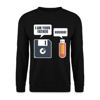 USB floppy disk - Unisex Sweatshirt - black - Front - Alina (178cm) & Michal (187cm)
