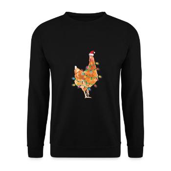 Chicken String Lights Christmas Christmas Hat - Unisex Sweatshirt - black - Front - Alina (178cm) & Michal (187cm)