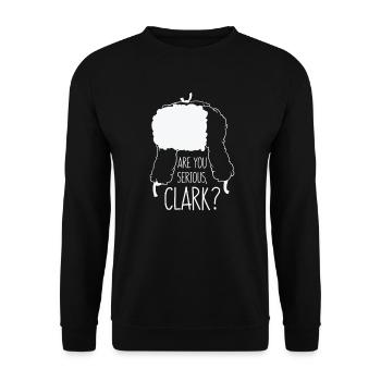 Christmas Santa Claus Are You Serious Clark - Unisex Sweatshirt - black - Front - Alina (178cm) & Michal (187cm)