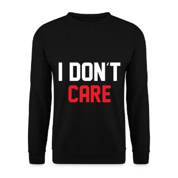 Funny saying - I DON ́T CARE - Unisex Sweatshirt - black - Front - Alina (178cm) & Michal (187cm)