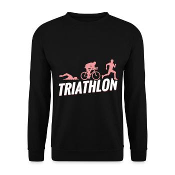 Triathlon natation cyclisme cadeau course à pied - Sweat-shirt Unisexe - noir - Devant - Alina (178cm) & Michal (187cm)