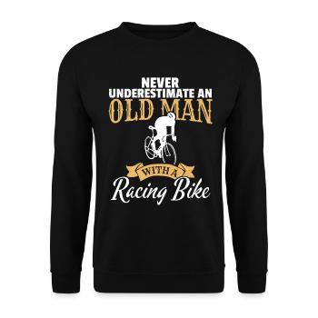 Rennrad Alter Mann Fahrrad Geschenk Opa Lustig - Unisex Pullover - Schwarz - Vorne - Alina (178cm) & Michal (187cm)