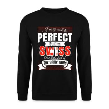 Schweiz Schweizer Geschenk Lustig Witz swiss - Unisex Pullover - Schwarz - Vorne - Alina (178cm) & Michal (187cm)
