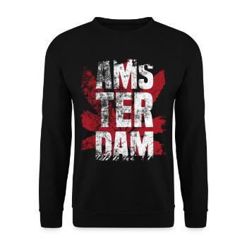 Amsterdam Holland Netherlands Marijuana Gift - Unisex Sweatshirt - black - Front - Alina (178cm) & Michal (187cm)