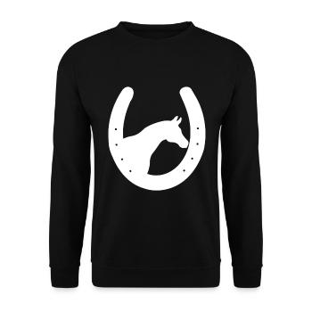 Fer à cheval tête de cheval amoureux cadeau - Sweat-shirt Unisexe - noir - Devant - Alina (178cm) & Michal (187cm)