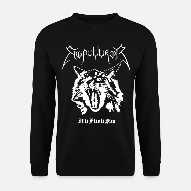 Black Metal Cat Empuuuror Emperor If it Fits it Si - Unisex Pullover - Schwarz