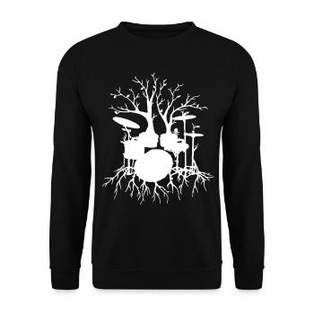 Live the Beat Drum T-Shirt, Drummer Gift for Music - Unisex Pullover - Schwarz - Vorne - Alina (178cm) & Michal (187cm)