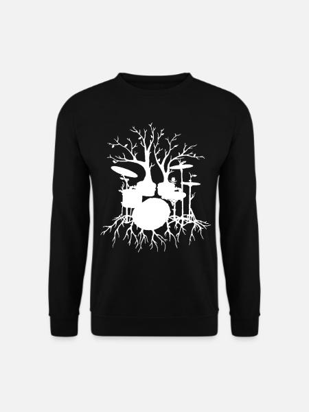 Live the Beat Drum T-Shirt, Drummer Gift for Music - Unisex Pullover - Schwarz