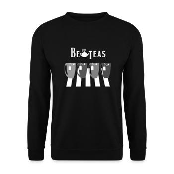 The BeTEAs Abbey Road Tee für Beatlesfan Geschenk - Unisex Pullover - Schwarz - Vorne - Alina (178cm) & Michal (187cm)