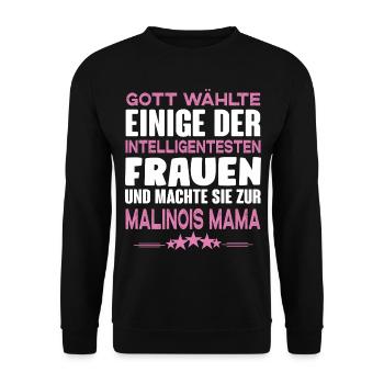 Malinois - Malinois Hund - Unisex Pullover - Schwarz - Vorne - Alina (178cm) & Michal (187cm)