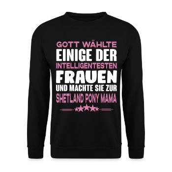 Shetland Pony - Shetty - Unisex Pullover - Schwarz - Vorne - Alina (178cm) & Michal (187cm)