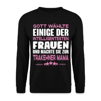 Trakehner Mama - Unisex Pullover - Schwarz - Vorne - Alina (178cm) & Michal (187cm)