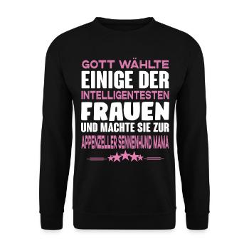 Appenzeller Sennenhund Mama - Unisex Pullover - Schwarz - Vorne - Alina (178cm) & Michal (187cm)