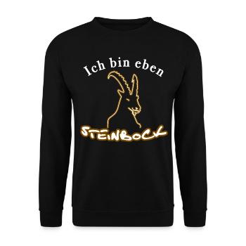 Sternzeichen Steinbock - Unisex Pullover - Schwarz - Vorne - Alina (178cm) & Michal (187cm)