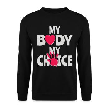 Mon corps Ma décision - Sweat-shirt Unisexe - noir - Devant - Alina (178cm) & Michal (187cm)