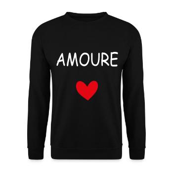 AMOUR COEUR - Sweat-shirt Unisexe - noir - Devant - Alina (178cm) & Michal (187cm)