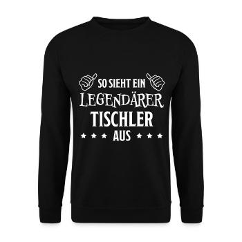Tischler Lustiger Spruch Beruf Tischler Geschenk - Unisex Pullover - Schwarz - Vorne - Alina (178cm) & Michal (187cm)