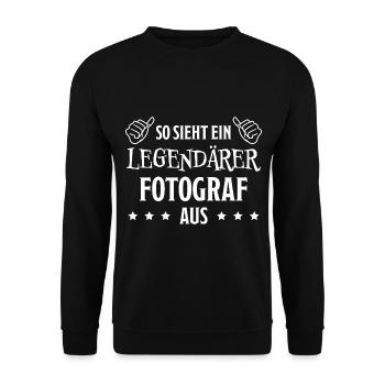 Fotograf Lustiger Spruch Beruf Fotografen Geschenk - Unisex Pullover - Schwarz - Vorne - Alina (178cm) & Michal (187cm)