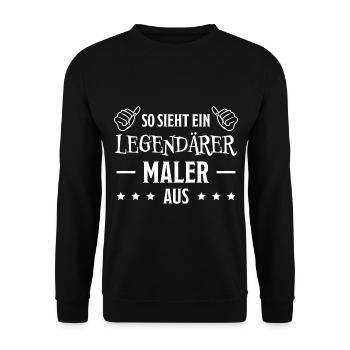 Maler Witz Spruch Meister Lackierer Maler Geschenk - Unisex Pullover - Schwarz - Vorne - Alina (178cm) & Michal (187cm)