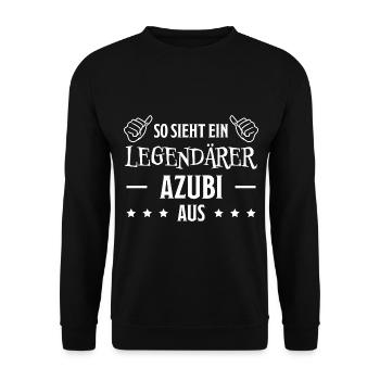 Azubi Witz Spruch Lehrling Auszubildende Geschenk - Unisex Pullover - Schwarz - Vorne - Alina (178cm) & Michal (187cm)