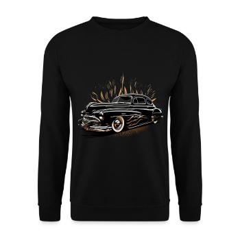 Black Hot Rod with Flames - Unisex Sweatshirt - black - Front - Alina (178cm) & Michal (187cm)