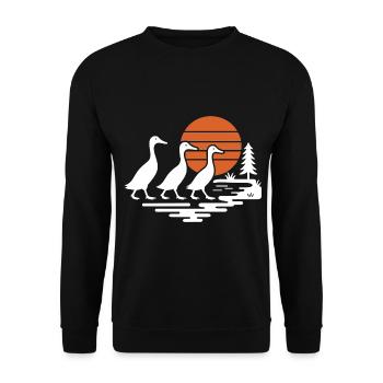 Funny Running Duck Outfit Running Duck Sun - Unisex Sweatshirt - black - Front - Alina (178cm) & Michal (187cm)