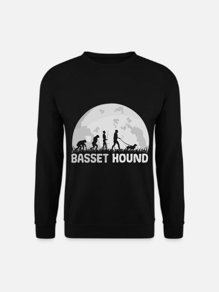 Basset Hound Dog Evolution Moon - Unisex Sweatshirt - black