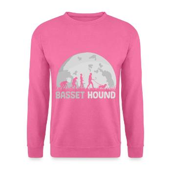 Basset Hound Dog Evolution Moon - Unisex Sweatshirt - pink - Front